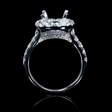 1.62ct Diamond 18k White Gold Halo Engagement Ring Setting