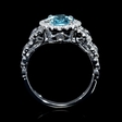 .62ct Diamond and Aquamarine 18k White Gold Ring