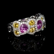 .47ct Diamond and Sapphire 18k White Gold Ring