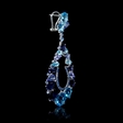 Blue Sapphire, Tanzanite, Blue Topaz and Iolite 18k White Gold Dangle Earrings