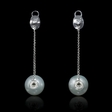 .31ct Diamond and South Sea Pearl 18k White Gold Dangle Earrings