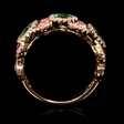 .46ct Diamond, Pink Sapphires and Tsavorite 18k Rose Gold Ring