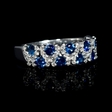 .22ct Diamond and Blue Sapphire 18k White Gold Ring
