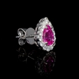 .41ct Diamond and Pink Sapphire 18k White Gold Cluster Earrings