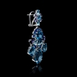 Blue Sapphire, Blue Topaz and Iolite 18k White Gold Dangle Earrings