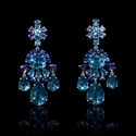 Blue Sapphire Blue Topaz and Iolite 18k White Gold Dangle Earrings