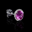 .07ct Diamond and Pink Corundum 14k White Gold Cluster Earrings