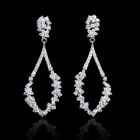 1.43ct Diamond 18k White Gold Dangle Earrings