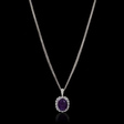 1.66ct Diamond and Purple Amethyst 14k White Gold Pendant