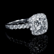 1.09ct Diamond 18k White Gold Halo Engagement Ring Setting