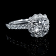 .83ct Diamond 18k White Gold Halo Engagement Ring Setting