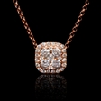 .42ct Diamond 18k Rose Gold Pendant Necklace