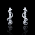.58ct Diamond 18k White Gold Huggie Earrings