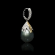 1.52ct Diamond and South Sea Tahitian  Pearl 18k Two Tone Gold Dangle Earrings