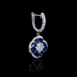 .93ct Diamond and Blue Sapphire 18k White Gold Dangle Earrings