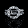 1.97ct Diamond 18k White Gold Halo Split Shank Engagement Ring Setting