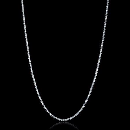 15.69ct Diamond 18k White Gold Tennis Necklace