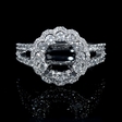 1.11ct Diamond 18k White Gold Double Halo Split Shank Engagement Ring Setting