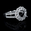 1.11ct Diamond 18k White Gold Double Halo Split Shank Engagement Ring Setting