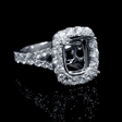 1.01ct Diamond 18k White Gold Split Shank Halo Engagement Ring Setting