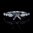 .16ct Diamond Antique Style 18k White Gold Engagement Ring Setting