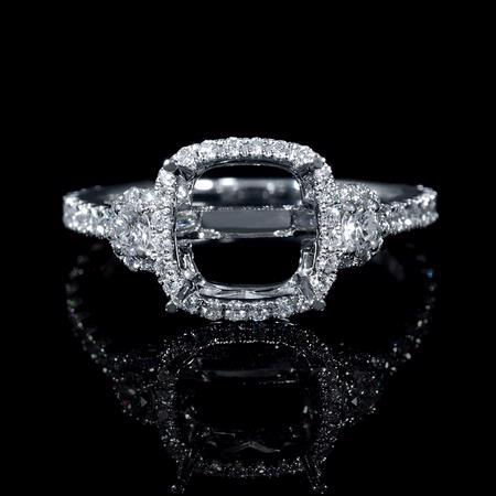 .73ct Diamond Antique Style 18k White Gold Engagement Ring Setting