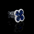 .39ct Diamond and Blue Sapphire 18k White Gold Cluster Flower Earrings