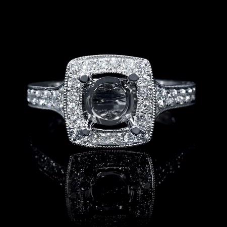 .54ct Diamond Antique Style 18k White Gold Engagement Ring Setting