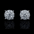 .83ct Diamond 18k White Gold Cluster Earrings