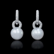 .84ct Diamond and South Sea Pearls 18k White Gold Dangle Earrings