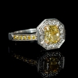 1.41ct Diamond Platinum amd 18k Yellow Gold, Halo Style, Engagement Ring