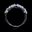 .98ct Diamond and Blue Oval Sapphire 18k White Gold Ring
