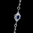 11.27ct Diamond and Blue Sapphire 18k White Gold Necklace
