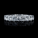 Diamond 18k White Gold Antique Style Eternity Wedding Band Ring
