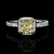 1.44ct GIA Certified Fancy Yellow Diamond 18k White and Yellow Gold Engagement Ring