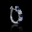 .54ct Diamond and Blue Sapphire 18k White Gold Huggie Earrings