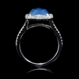 .65ct Diamond, White Topaz and Mother of Pearl Lapis Lazuli 18k White Gold Ring.
