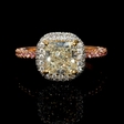 2.72ct GIA Certified Fancy Light Yellow Diamond Platinum and 18k Rose Gold Engagement Ring