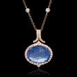 .41ct Diamond Amethyst over Mother of Pearl over Lapis Lazuli 18k Rose Gold Pendant Necklace