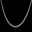 12.94ct Diamond 18k White Gold Graudated Tennis Necklace