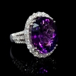 1.76ct Diamond and Purple Amethyst 18k White Gold Ring