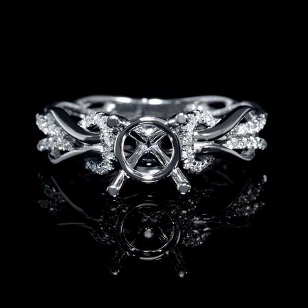 Simon G Diamond 18k White Gold Engagement Ring Setting