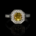 GIA Certified Diamond Antique Style Platinum and 18k Yellow Gold Engagement Ring