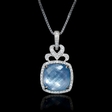 .35ct Diamond Amethyst over Mother of Pearl over Lapis Lazuli 18k Rose Gold Pendant Necklace