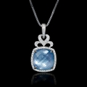 Diamond, Mother of Pearl and Lapis Lazuli 18k White Gold Pendant