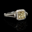 2.11ct GIA Certified Diamond Platinum and 18K Yellow Gold Engagement Ring
