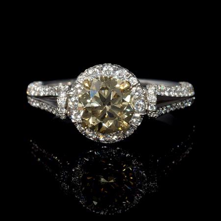 1.72ct GIA Certified Diamond  18K White and Yellow Gold Engagement Ring