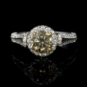 GIA Certified Diamond 18k Two Tone Gold  Engagement Ring