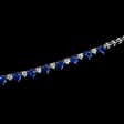 1.52ct Diamond and Blue Sapphire 18k White Gold Necklace