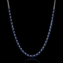 Diamond and Blue Sapphire 18k White Gold Necklace